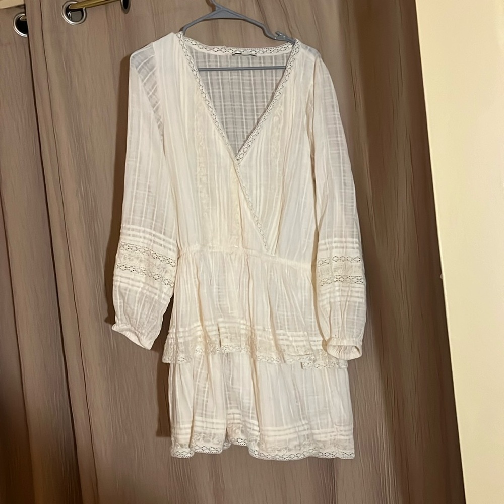 Cream Long sleeve Dress